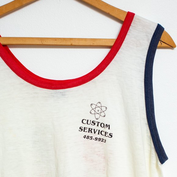 Vintage 1970's Custom Service Tank top Size L - Picture 3 of 8